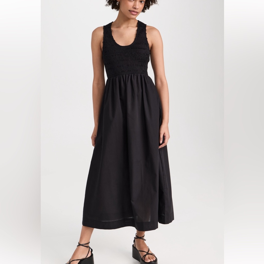 XS, Black, never worn, FAITHFULL THE BRAND, Matera Midi Dress